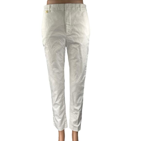 Lauren Ralph Lauren Women's White High Waisted Straight Leg Trousers Pants Sz 4 - Picture 1 of 5